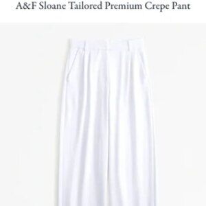 Abercrombie Sloane Tailored Premium Crepe Pant in White, Size 10 (30) Regular